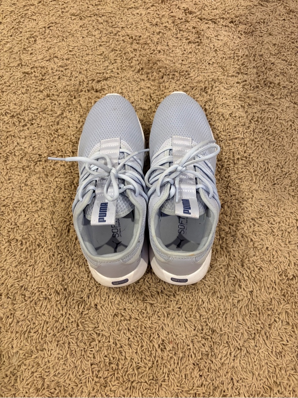 Puma Light Gray Mesh Foam+ Lace-Up Sneakers